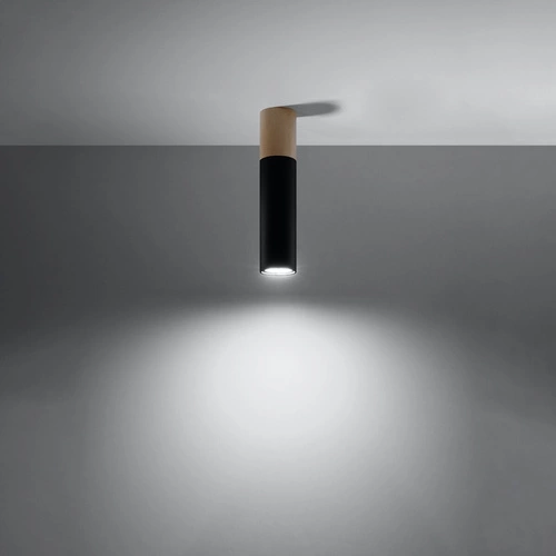 Stropní svítidlo PABLO černé moderní dřevěné do obýváku a ložnice Sollux