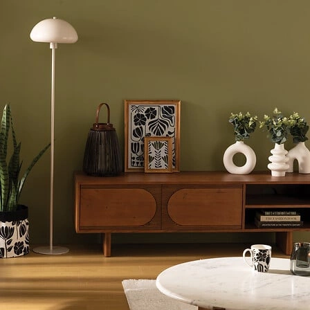 Stojací lampa do obýváku Savio 140 cm bílá moderní kovová Atmosphera