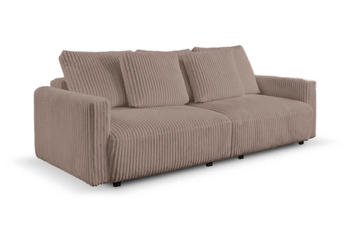 Rozkládací pohovka Loppie manšestrová s funkcí spaní do obýváku béžová moderní