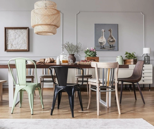 Kovová jídelní židle Paris černá ve stylu industriálním inspirovaná Tolix