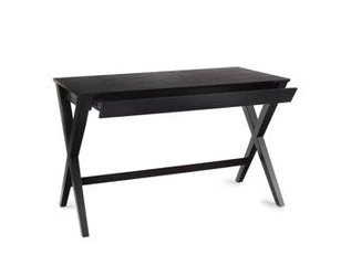 Psací stůl Writex Black moderní černý se zásuvkou dřevěný Actona 120x60 cm