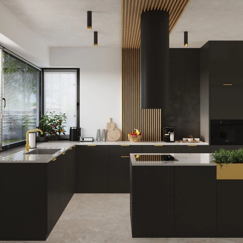 Stropní svítidlo NERO 22,5 černé zlaté moderní do obýváku a ložnice Sollux Lighting