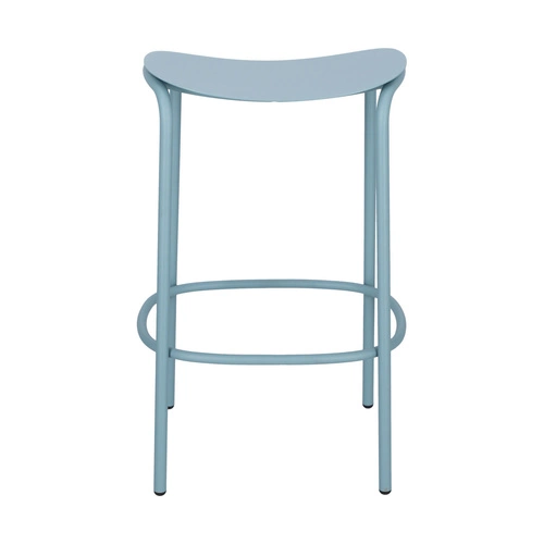 Kovová barová stolička Trick modrá 65 cm moderní bez opěrky do kuchyně a k ostrůvku SCAB Design