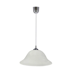 Chromovaná závěsná lampa Vera 1x60W E27 alabastrové stínítko