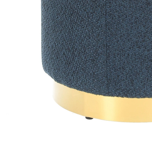 Okrúhlý taburet Kung L modrý sametový glamour do obývacího pokoje a předsíně 35x42,5 cm