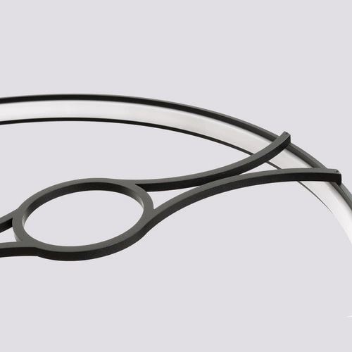 Moderní černý LED lustr RIO BIO 78 do obývacího pokoje a jídelny hliník 78 cm