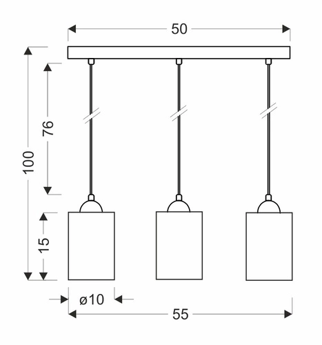Závěsné svítidlo Bistro černé s hnědým skleněným stínidlem 3bodové nad jídelní stůl do kuchyně