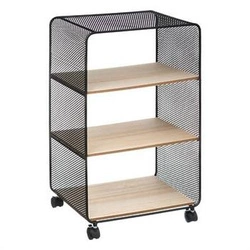 Kovový regál na kolečkách Case 3 police loftový do obýváku a kanceláře černý 5five