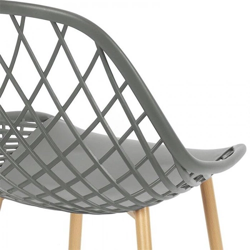 Jídelní židle Malaga tmavě šedá z plastu v boho a skandinávském stylu Intesi