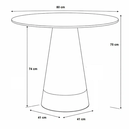 Kulatý jídelní stůl Soleilo Duo černý moderní 80 cm