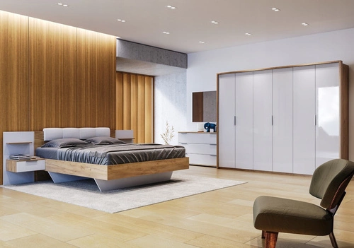 Komoda Tissa 100 cm bílý lesk se zásuvkami moderní do obýváku Intesi