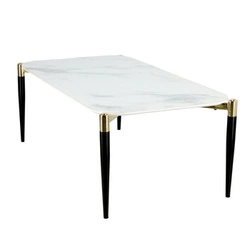 Konferenční stolek Pista obdélníkový bílý skleněný glamour do obýváku Intesi 120x60 cm