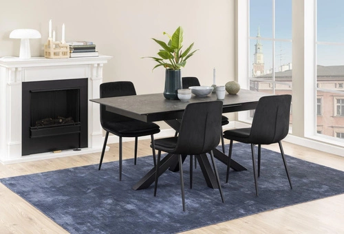 Rozkládací jídelní stůl Heaven 168/210x90 černý industriální keramická deska Actona