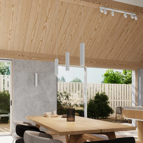 Stropní svítidlo KARBON 6L bílé moderní do obýváku a ložnice s nastavitelným stínidlem