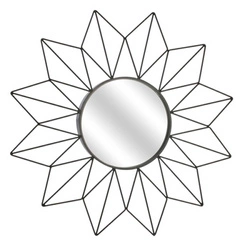 Kulaté nástěnné zrcadlo Intesi Volant černé industriální do předsíně 50 cm