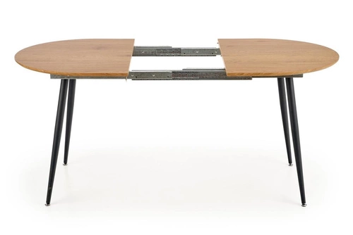 Rozkládací jídelní stůl Lora moderní zlatý dub černé nohy 120–160 cm Intesi