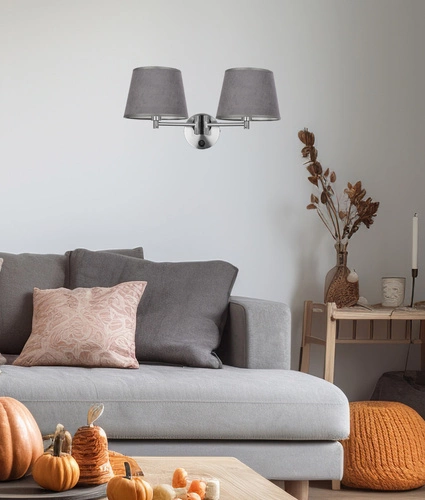 Nástěnné svítidlo Ibis s grafitovým stínidlem v klasickém stylu do ložnice nebo obýváku CANDELLUX