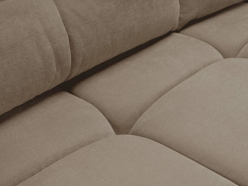 Rozkládací trojmístná pohovka Bode s úložným prostorem a funkcí spaní hnědá do obýváku