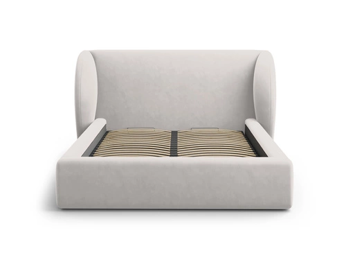 Čalouněná postel Miley II šedá 140x200 s úložným prostorem moderní glamour do ložnice