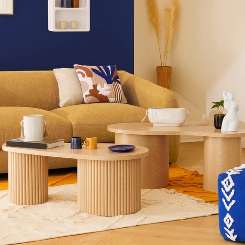 Sada 2 kávových stolků Soleya přírodní