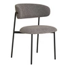 Čalouněná židle Mira boucle světle šedá na černých nohách do jídelny a obýváku Intesi