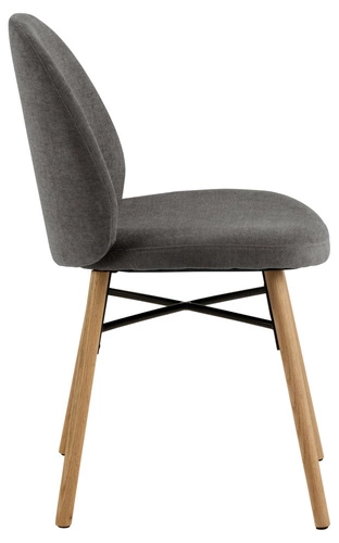 Jídelní židle Sophia Actona šedá čalouněná skandinávská s dřevěnými nohami