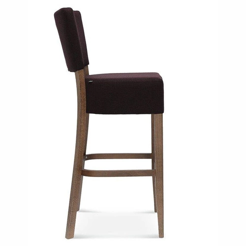 Dřevěný barový stolička Tulip.2 FAMEG na míru, kožený s opěrkou do kuchyně a jídelny