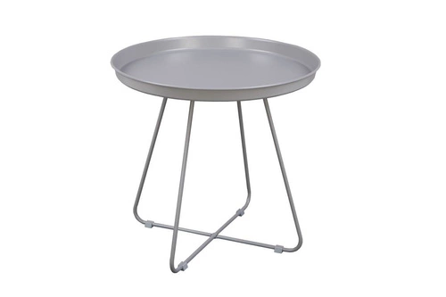 Kulatý kovový konferenční stolek šedý ROD L NORDIFRA moderní do obýváku 50 cm