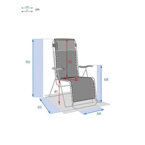 Zahradní lehátko Relax Hesperide antracit moderní skládací polohovací na terasu a balkon