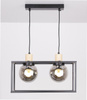 Retro 2 závěsná lampa černá 2x40W E27 kouřové stínítko