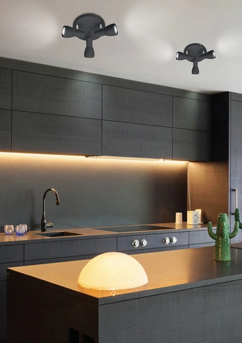 Picardo stropní svítidlo černé ocelové 3xE14 moderní nastavitelné do obýváku a kuchyně