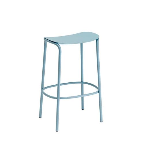 Kovová barová stolička Trick modrá 65 cm moderní bez opěrky do kuchyně a k ostrůvku SCAB Design