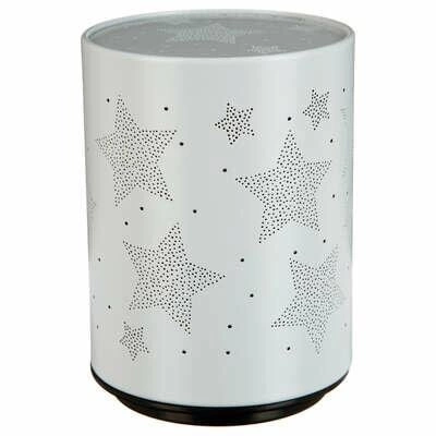 Dětská noční LED lampička projektor hvězd Atmosphera stříbrná na baterie