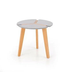 Konferenční stolek Zeta kulatý skandinávský dřevěný šedý do obýváku 50 cm