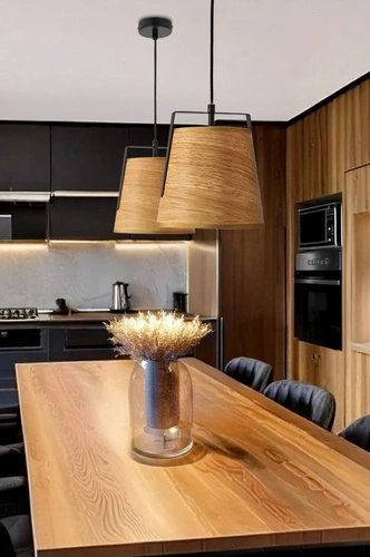 Závěsné svítidlo Milbury černé se žlutým stínidlem do obýváku moderní 20 cm