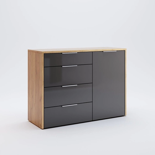 Komoda se zásuvkami Lana 120 cm dub craft šedý moderní do obýváku Intesi