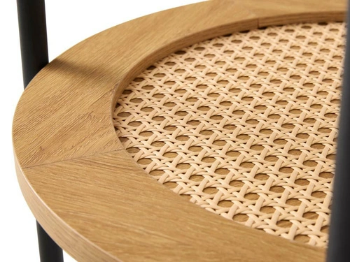 Odkládací stolek Pensacola kulatý 50 cm dub černý moderní