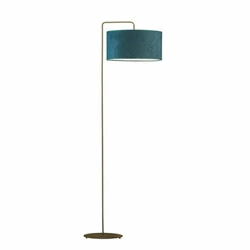 Moderní stojací lampa do obýváku BOLIVIA zelená glamour se sametovým stínidlem zlatá Lysne