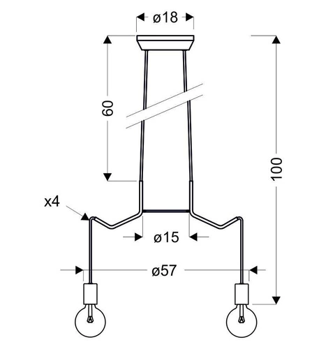 Závěsné svítidlo Basso bílé kovové moderní do obýváku a ložnice 57 cm CANDELLUX