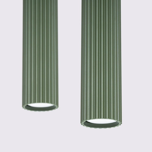 Závěsné svítidlo KARBON 2 zelená olivová do obýváku a kuchyně, výškově nastavitelné, moderní