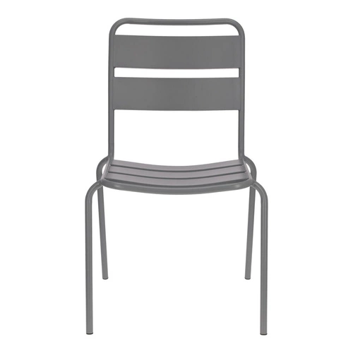 Kovová židle Barco šedá moderní do kuchyně a zahrady Intesi snadné čištění