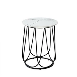 Kulatý konferenční stolek Jenna S bílý mramor moderní do obýváku Intesi 40 cm
