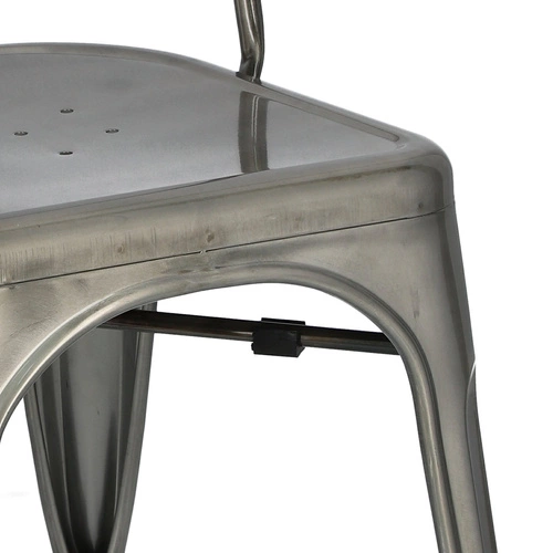 Kovová jídelní židle Paris D2.DESIGN inspirovaná Tolix, stříbrná, industriální do kuchyně a jídelny