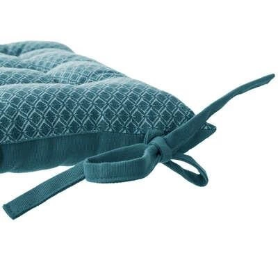 Bavlněný čtvercový sedák 38x38 tyrkysový do jídelny Atmosphera