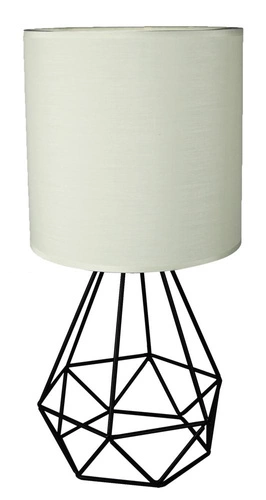 Noční stolní lampa Graf moderní krémová s textilním stínidlem kovová CANDELLUX 42 cm