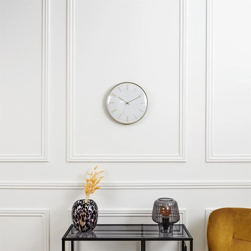 Nástěnné hodiny Luce bílá/zlatá