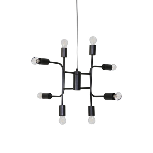 Stropní svítidlo Marinelle černé 8-ramenné moderní do obýváku a jídelny 60 cm