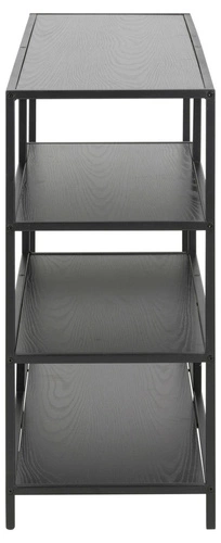 Kovový regál Seaford V černý industriální na knihy a dekorace do obýváku Actona 114 cm