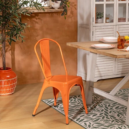 Židle Paris Edge kovová oranžová