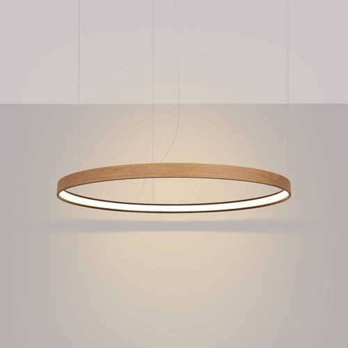 Moderní LED lustr RIO_EIK 78 z dubu do obýváku a jídelny Thoro 79 cm